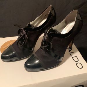 Black and suede stilettos